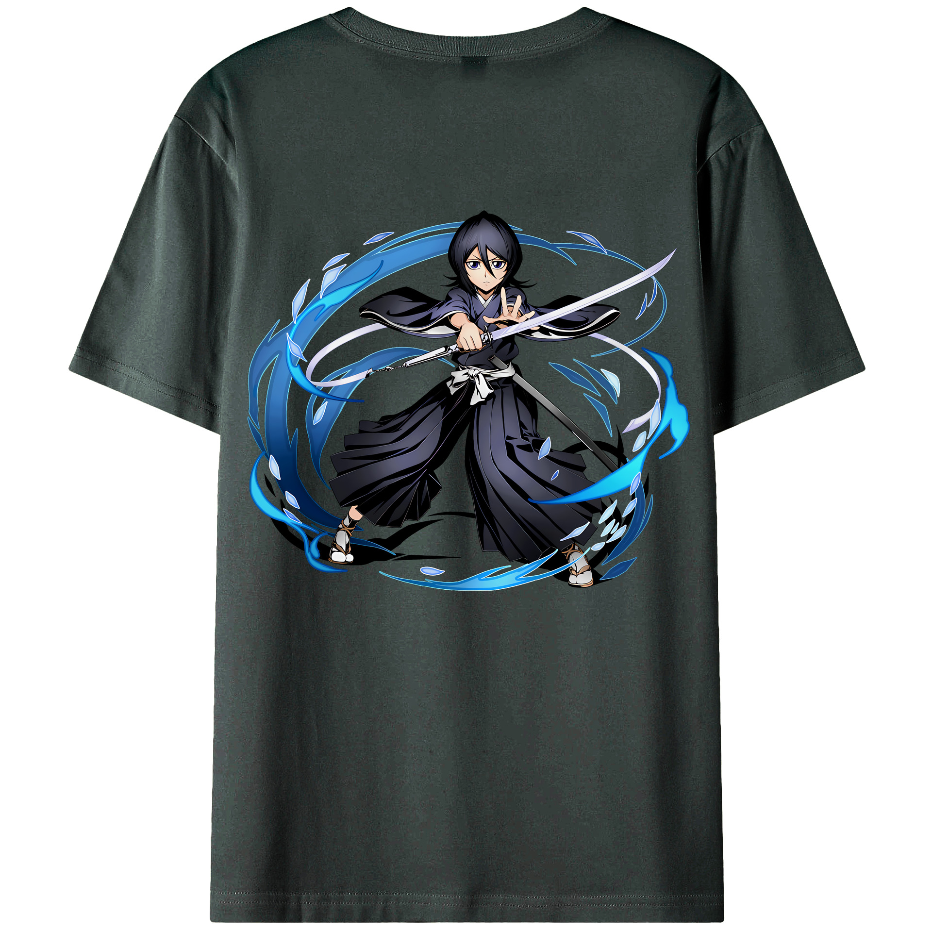 （画像用） ブリーチ 朽木ルキア BLEACH Kuchiki Rukia 綿100％ メンズ半袖Tシャツ（バックプリント） 通気性